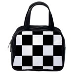 Grid Domino Bank And Black Classic Handbags (One Side) Front