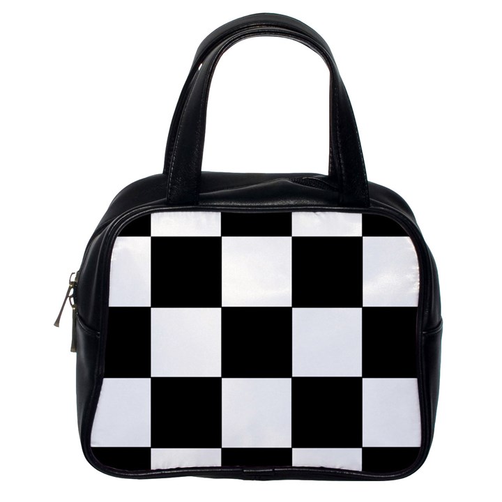 Grid Domino Bank And Black Classic Handbags (One Side)