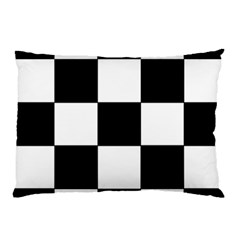 Grid Domino Bank And Black Pillow Case by Nexatart