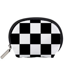 Grid Domino Bank And Black Accessory Pouches (small)  by Nexatart