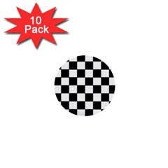 Grid Domino Bank And Black 1  Mini Buttons (10 pack) 