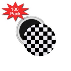 Grid Domino Bank And Black 1 75  Magnets (100 Pack)  by Nexatart