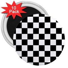 Grid Domino Bank And Black 3  Magnets (10 pack) 