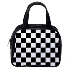 Grid Domino Bank And Black Classic Handbags (one Side) by Nexatart