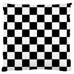 Grid Domino Bank And Black Large Cushion Case (one Side) by Nexatart