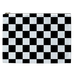 Grid Domino Bank And Black Cosmetic Bag (xxl)  by Nexatart