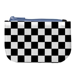 Grid Domino Bank And Black Large Coin Purse by Nexatart