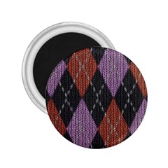 Knit Geometric Plaid Fabric Pattern 2 25  Magnets by paulaoliveiradesign