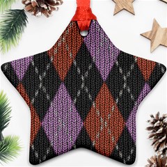 Knit Geometric Plaid Fabric Pattern Ornament (star)