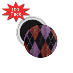 Knit Geometric Plaid Fabric Pattern 1 75  Magnets (100 Pack)  by paulaoliveiradesign