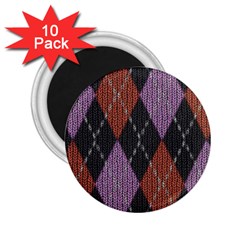 Knit Geometric Plaid Fabric Pattern 2 25  Magnets (10 Pack)  by paulaoliveiradesign