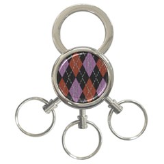 Knit Geometric Plaid Fabric Pattern 3-ring Key Chains by paulaoliveiradesign