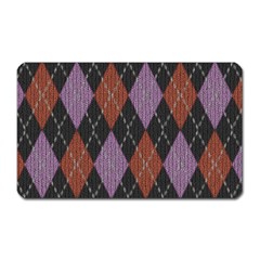 Knit Geometric Plaid Fabric Pattern Magnet (rectangular) by paulaoliveiradesign