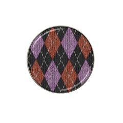 Knit Geometric Plaid Fabric Pattern Hat Clip Ball Marker (4 Pack)