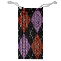 Knit Geometric Plaid Fabric Pattern Jewelry Bag by paulaoliveiradesign