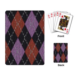 Knit Geometric Plaid Fabric Pattern Playing Card by paulaoliveiradesign