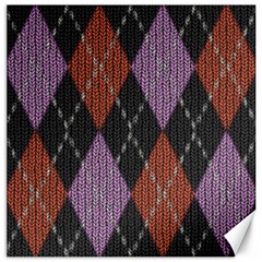 Knit Geometric Plaid Fabric Pattern Canvas 12  X 12  