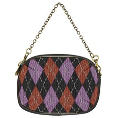 Knit Geometric Plaid Fabric Pattern Chain Purses (one Side)  by paulaoliveiradesign