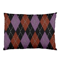 Knit Geometric Plaid Fabric Pattern Pillow Case by paulaoliveiradesign