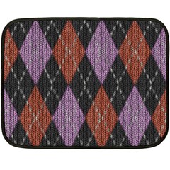 Knit Geometric Plaid Fabric Pattern Fleece Blanket (mini) by paulaoliveiradesign