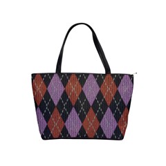 Knit Geometric Plaid Fabric Pattern Shoulder Handbags by paulaoliveiradesign