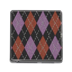 Knit Geometric Plaid Fabric Pattern Memory Card Reader (square) by paulaoliveiradesign