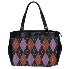 Knit Geometric Plaid Fabric Pattern Office Handbags (2 Sides)  by paulaoliveiradesign