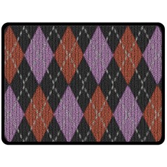 Knit Geometric Plaid Fabric Pattern Fleece Blanket (large)  by paulaoliveiradesign