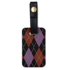 Knit Geometric Plaid Fabric Pattern Luggage Tags (one Side)  by paulaoliveiradesign