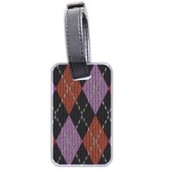 Knit Geometric Plaid Fabric Pattern Luggage Tags (two Sides) by paulaoliveiradesign