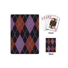 Knit Geometric Plaid Fabric Pattern Playing Cards (mini) 