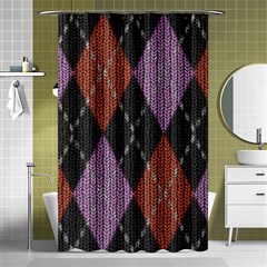 Knit Geometric Plaid Fabric Pattern Shower Curtain 48  X 72  (small)  by paulaoliveiradesign