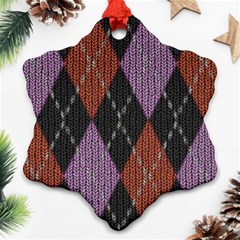 Knit Geometric Plaid Fabric Pattern Ornament (snowflake)