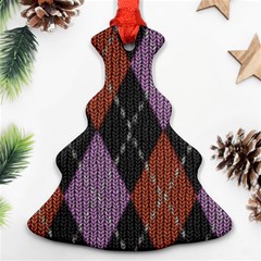 Knit Geometric Plaid Fabric Pattern Ornament (christmas Tree) 