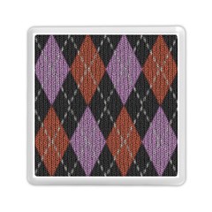 Knit Geometric Plaid Fabric Pattern Memory Card Reader (square)  by paulaoliveiradesign