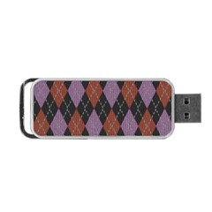 Knit Geometric Plaid Fabric Pattern Portable Usb Flash (two Sides) by paulaoliveiradesign