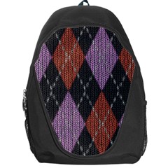 Knit Geometric Plaid Fabric Pattern Backpack Bag by paulaoliveiradesign