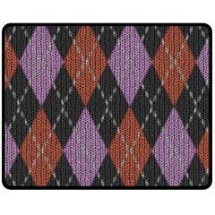 Knit Geometric Plaid Fabric Pattern Double Sided Fleece Blanket (medium)  by paulaoliveiradesign