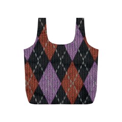 Knit Geometric Plaid Fabric Pattern Full Print Recycle Bags (s)  by paulaoliveiradesign