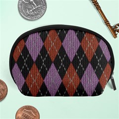 Knit Geometric Plaid Fabric Pattern Accessory Pouches (large)  by paulaoliveiradesign