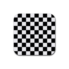 Grid Domino Bank And Black Rubber Coaster (square)  by Nexatart