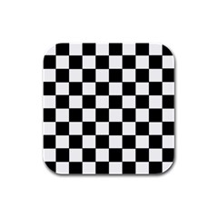 Grid Domino Bank And Black Rubber Square Coaster (4 Pack)  by Nexatart