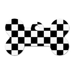 Grid Domino Bank And Black Dog Tag Bone (two Sides) by Nexatart