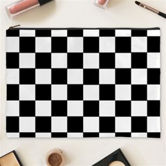 Grid Domino Bank And Black Cosmetic Bag (xxxl)  by Nexatart