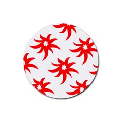 Star Figure Form Pattern Structure Rubber Coaster (round)  by Nexatart