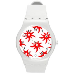 Star Figure Form Pattern Structure Round Plastic Sport Watch (m) by Nexatart