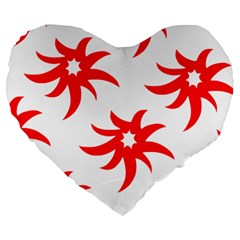 Star Figure Form Pattern Structure Large 19  Premium Flano Heart Shape Cushions by Nexatart