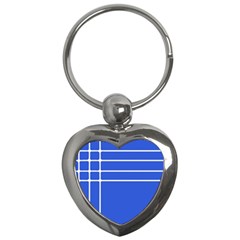 Stripes Pattern Template Texture Blue Key Chains (heart)  by Nexatart