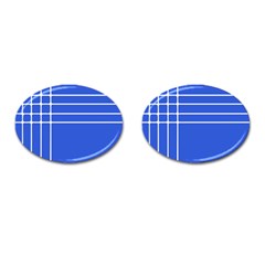 Stripes Pattern Template Texture Blue Cufflinks (oval) by Nexatart