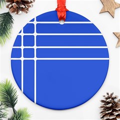 Stripes Pattern Template Texture Blue Round Ornament (two Sides) by Nexatart